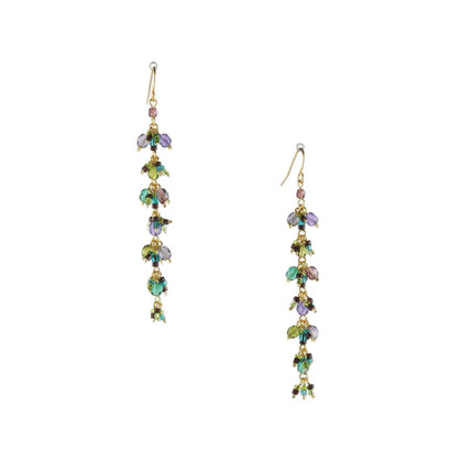 Handmade Bohemian Beaded Gold Plated Chandelier Earrings / CAE G B5-M47