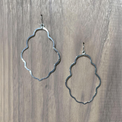 Hammered Boho,, Geometric Minimalist Silver Earrings / GAE S B348-2 Hammered Boho,, Geometric Minimalist Silver Earrings / GAE S B348-2