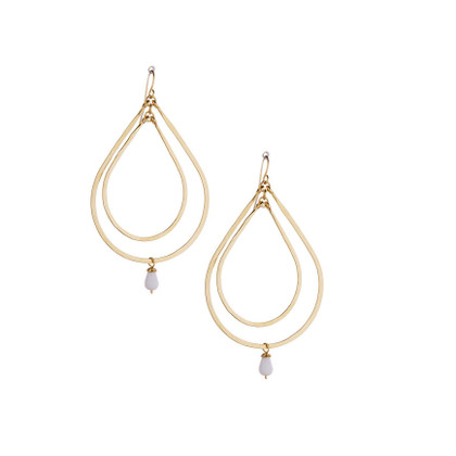 Hammered  Boho, Bohemian,  Gold, Beaded, Wire Wrapped, Tear Drop Gypsy Boho Earrings, Handmade / GAE G B216-3