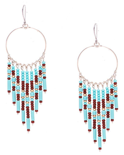 Handmade Beaded Dream Catcher Boho Tribal South West Wire Wrap Earrings / SOE B2-6 Handmade Beaded Dream Catcher Boho Tribal South West Wire Wrap Earrings / SOE B2-6