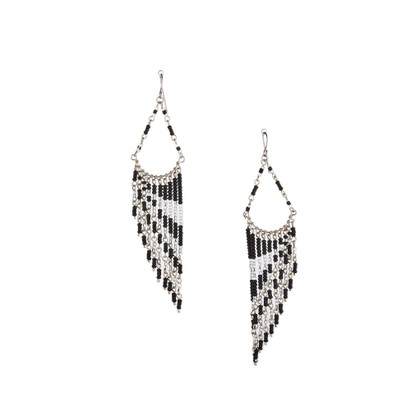 Handmade American South earrings, Czech glass bead festival tribal bohemian beaded earrings / KPE B9-27