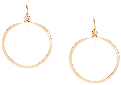(Small) Hammered Geometric Minimalist Gold Hoop Earrings, Handmade / GAE G B8-2