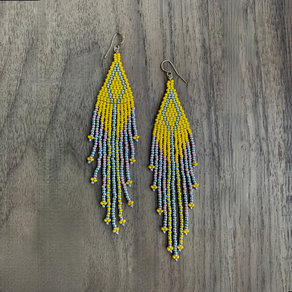 Beaded Fringe Earrings / KPE B216-M13