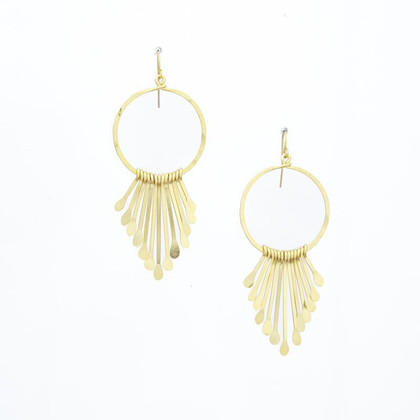 Hammered Boho, Bohemian, Gold, Beaded, Wire Wrapped Gypsy Boho Earrings, Handmade / GAE G B41-2 Hammered Boho, Bohemian, Gold, Beaded, Wire Wrapped Gypsy Boho Earrings, Handmade / GAE G B41-2