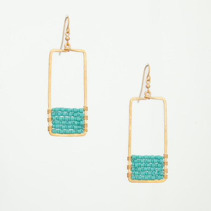 Hammered  Boho, Bohemian, Geometric Minimalist Gold Bohemian Earrings / GAE G B142-1