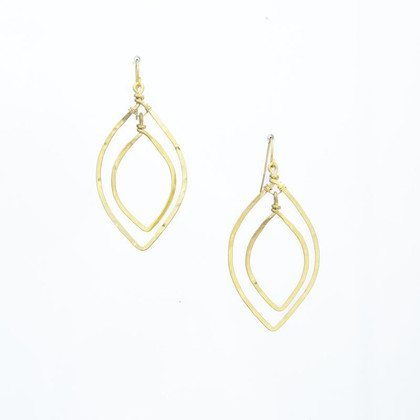 Hammered  Boho, Bohemian, Geometric Minimalist Gold Bohemian Earrings / GAE G B16-1