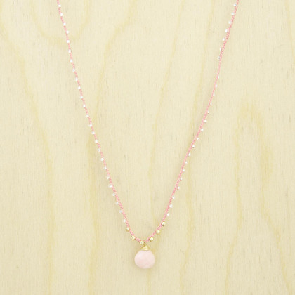 Briolette Pendant Necklace with Gemstone / KRN G B374-22