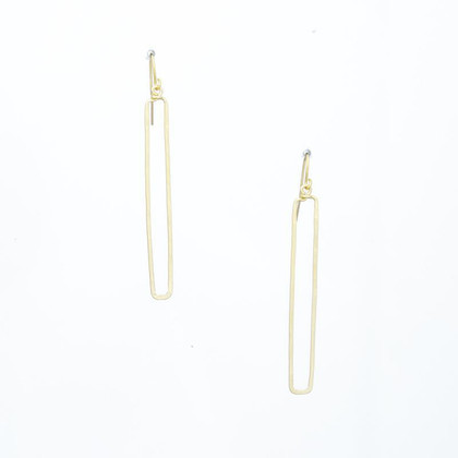Hammered, Bohemian, Gold-plated, Rectangle Earrings, Handmade / GAE G B43-2 Hammered, Bohemian, Gold-plated, Rectangle Earrings, Handmade / GAE G B43-2