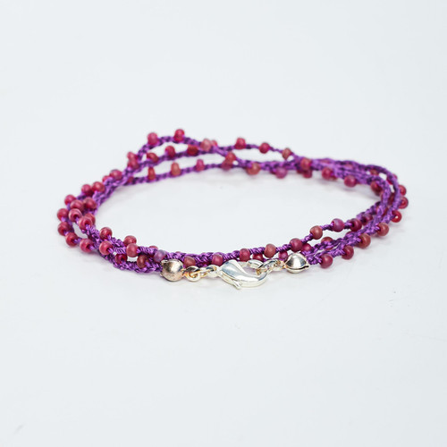 Braided Crochet Seed Bead Bohemian Necklace / Wrap Bracelet / GS112-13