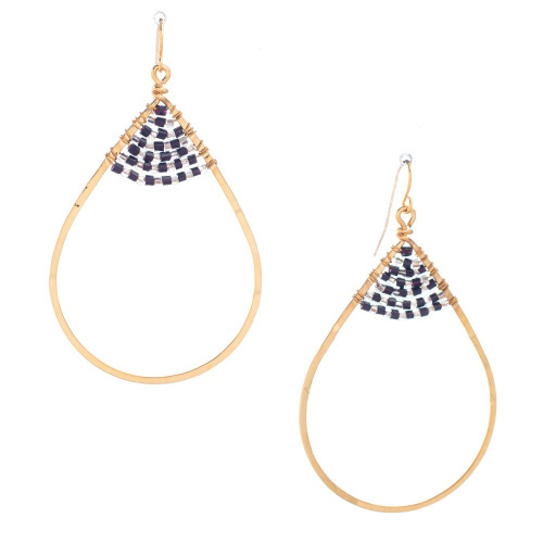 Hammered Geometric Minimalist Bohemian Gold Plated Earrings / GAE G B497-D10