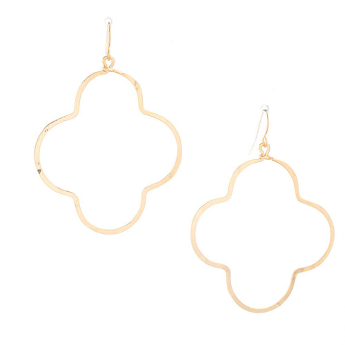 Hammered Geometric Minimalist Bohemian Gold Plated Earrings / GAE G B347-2