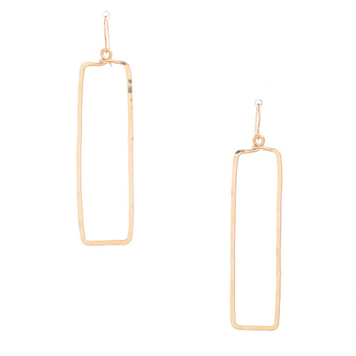 Hammered Geometric Minimalist Bohemian Gold Plated Earrings / GAE G B575-1