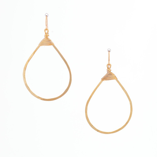 Handmade Hammered Gold plated Earrings  / GAE G B94-2