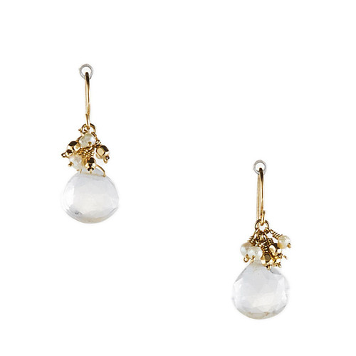 Faceted Briolette Moonstone Gold-filled Earrings / DJE G B53-13