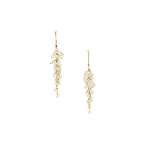 Gold-filled White Petal Pearls Earrings / SSE G B148-SM3