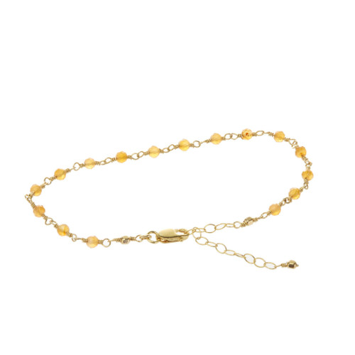 Gold-filled Gemstone Bracelet with Carnelian / DJB G B9-11