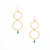 Hammered Handmade Gypsy Bohemian Gold Hoop Earrings, Hoop Wire Beaded Earrings / GAE G B98-1