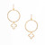 Hammered Gold Plated Minimalist Cross Earrings / GAE G B722-1