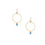 Hammered Gold-plated Beaded, Wire Wrapped Earrings, Handmade / GAE G B104-28