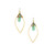 Hammered  Boho, Bohemian, Geometric gold plated turquoise crystal Bohemian Earrings / GAE G B756-M338