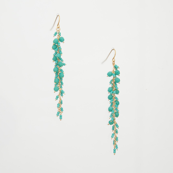 Handmade Bohemian Beaded Gold Plated Cleopatra Earrings / CLE G B20-1