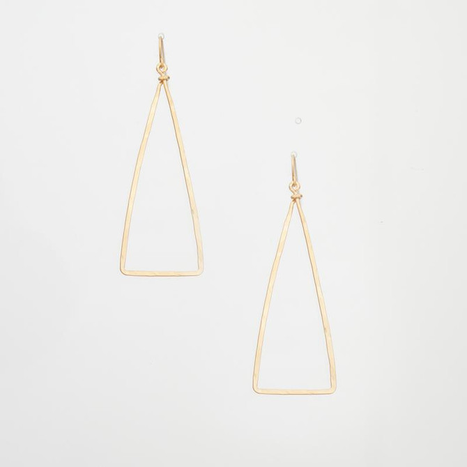 (Large) Hammered Geometric Gold Double Hoop Earrings, Handmade Bohemian Earrings / GAE G B51-2
