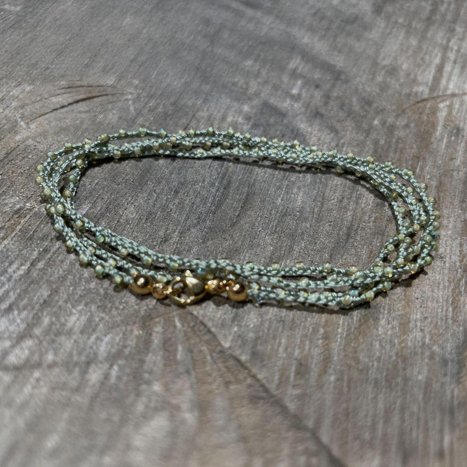 Braided Crochet Seed Bead Bohemian Necklace / Wrap Bracelet / GG102-87