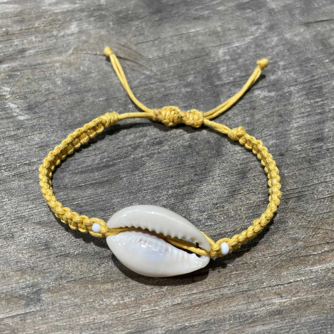 Macrame Cowrie Shell Bracelet, Handcrafted/ PSB B5-8