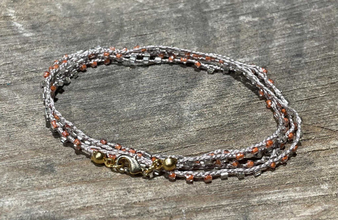 Braided Crochet Seed Bead Bohemian Necklace / Wrap Bracelet / GG171-45