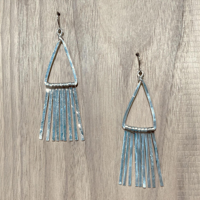 Hammered  Boho, Bohemian,  Gold, Gold Fringe Gypsy Boho Earrings, Handmade / GAE S B39-2 Hammered  Boho, Bohemian,  Gold, Gold Fringe Gypsy Boho Earrings, Handmade / GAE S B39-2