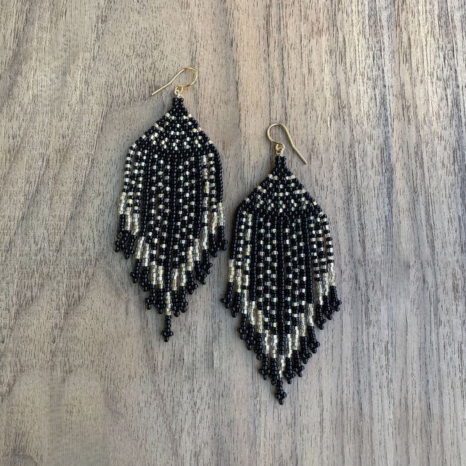 Beaded Fringe Earrings / KPE 267-M19