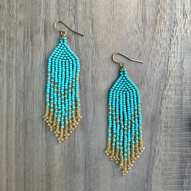 Beaded Fringe Earrings / KPE B223-M136