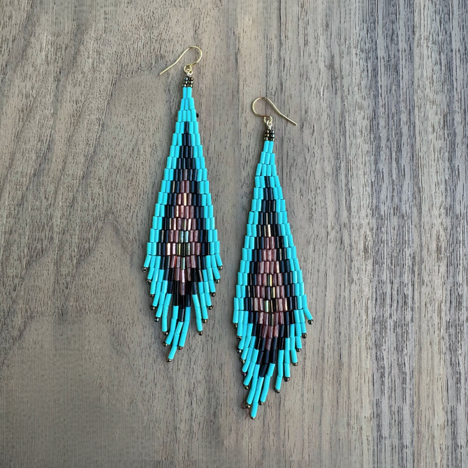 Beaded Fringe Earrings / KPE B163-88