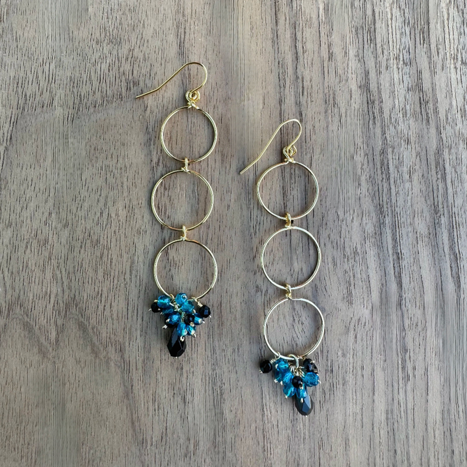 Gold-Plated Triple Hoop Earrings / DTE G B2-DM10