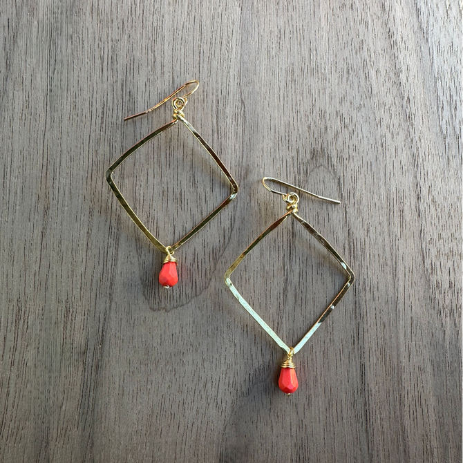 Gold-Plated Geometric Earrings / GAE G B556-2