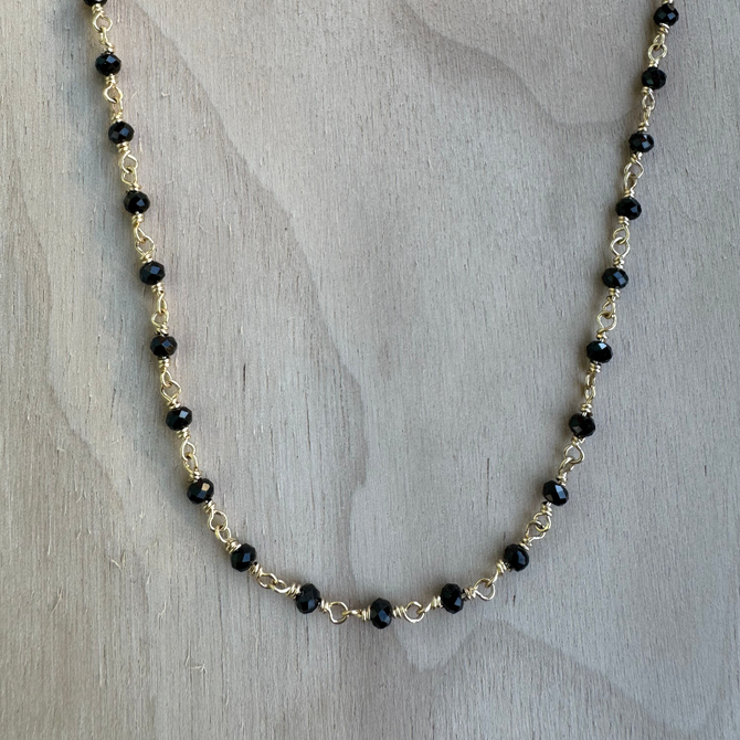 Onyx Wire-Wrapped Necklace / DJN G B10-1