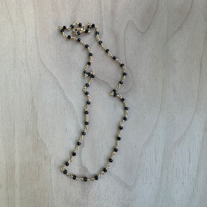 Onyx Wire-Wrapped Necklace / DJN G B10-1