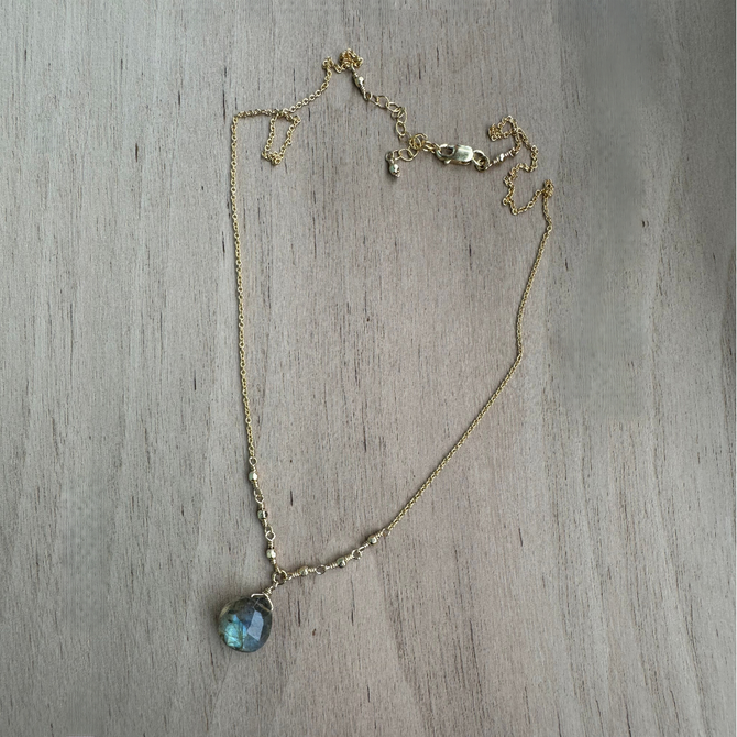 Labradorite Briolette Chain Necklace / BNN G B27-4