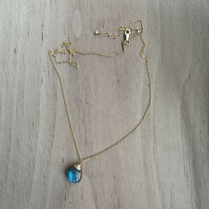 Labradorite Briolette Chain Necklace / BNN G B36-4