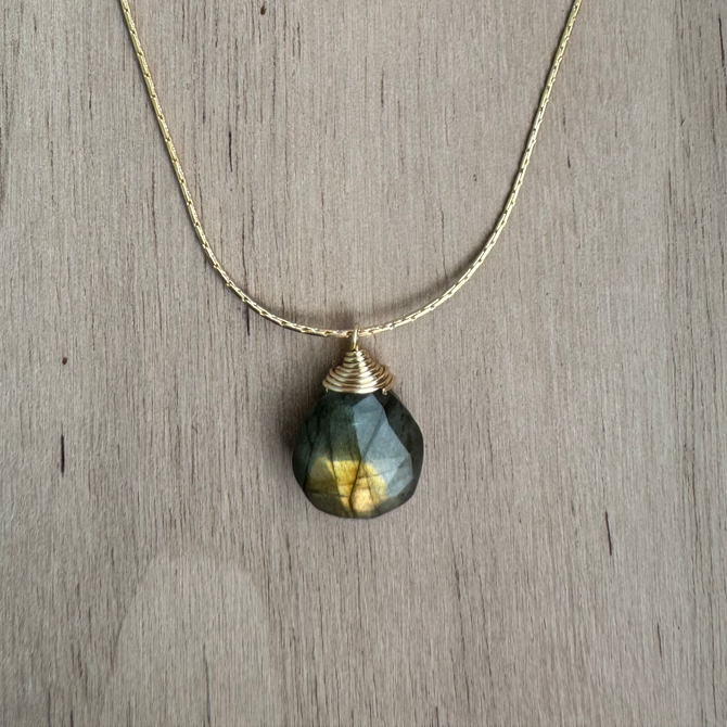 Labradorite Cable Chain Necklace / BNN G B41-4