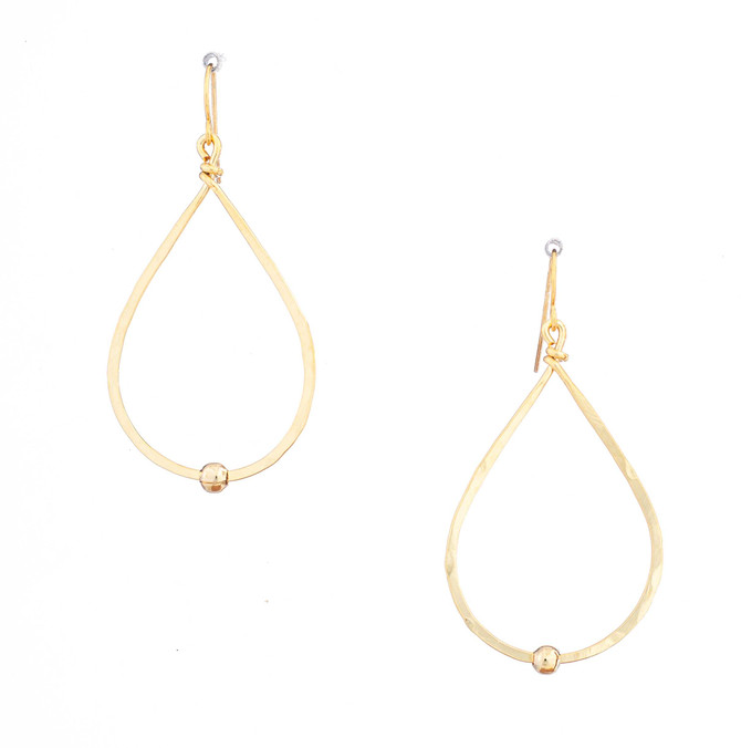 Hammered Gold Gypsy Boho Earrings, Handmade / GAE G B25-2