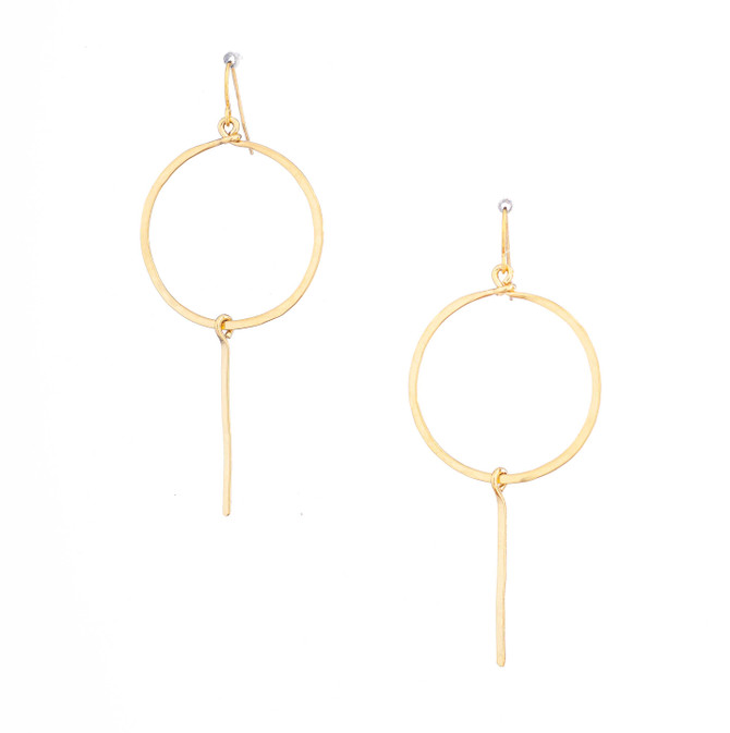Hammered Gold Gypsy Boho Earrings, Handmade / GAE G B11-3