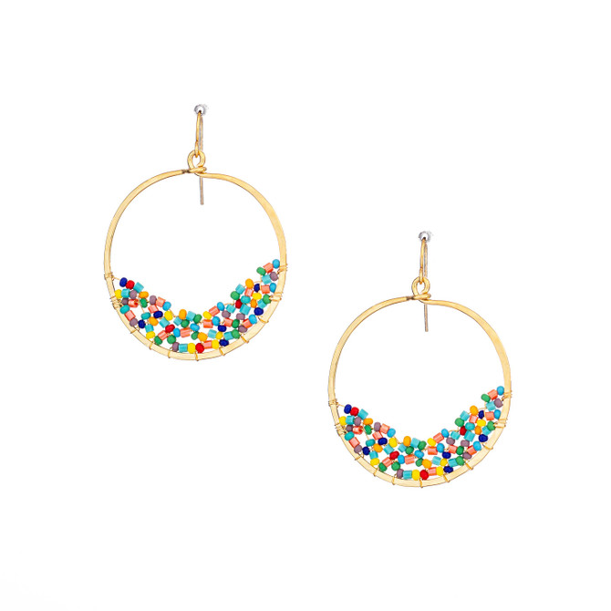 Hammered Geometric Minimalist Gold Plated Bohemian Earrings / GAE G B158-M169
