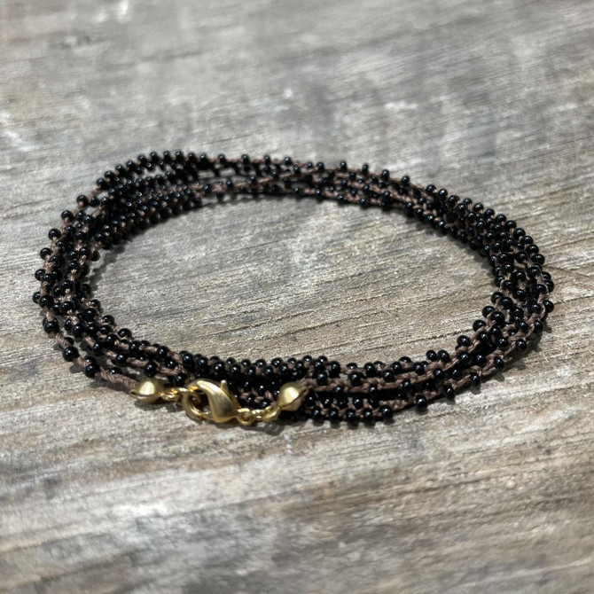 Handmade Braided Double Seed Bead Silk Thread Necklace / Wrap Bracelet/ GG165-4