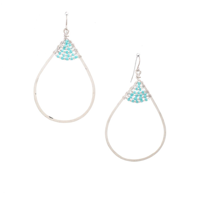 Handmade Hammered Geometric Minimalist Silver Plated Earrings / GAE S B497-D9