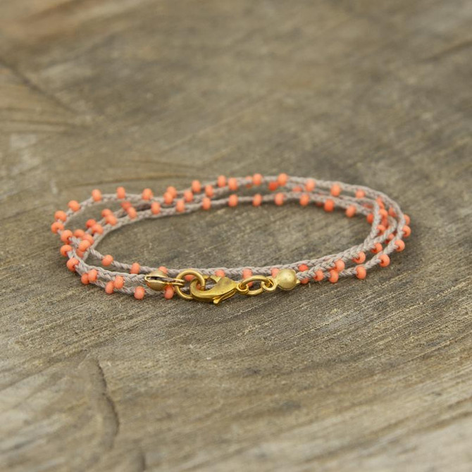 Braided Crochet Seed Bead Bohemian Necklace / Wrap Bracelet / GG112-63