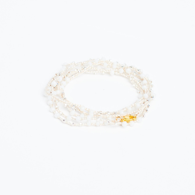 Braided Celestial Crystal Beads Bohemian Necklace  / CG18-124