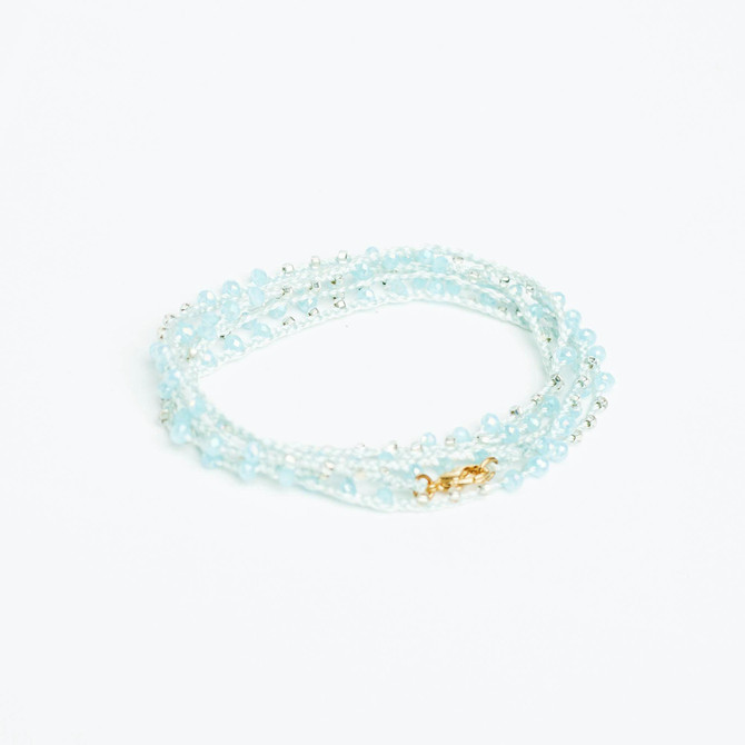 Braided Celestial Crystal Beads Bohemian Necklace  / CG225-200