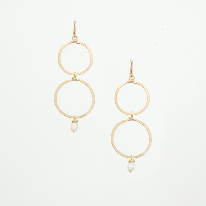 Hammered  Boho, Bohemian, Geometric Minimalist Gold Bohemian Earrings / GAE G B98-P1
