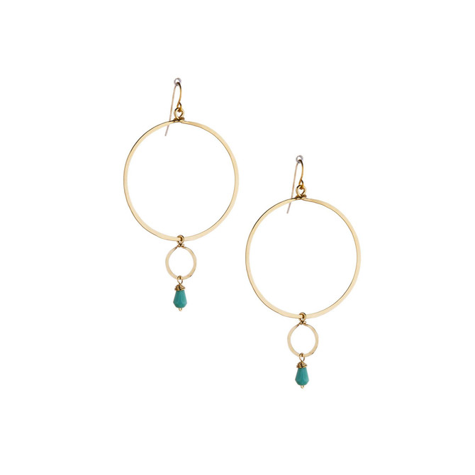 Hammered  Boho, Bohemian, Geometric Minimalist Gold Bohemian Earrings / GAE G B604-1